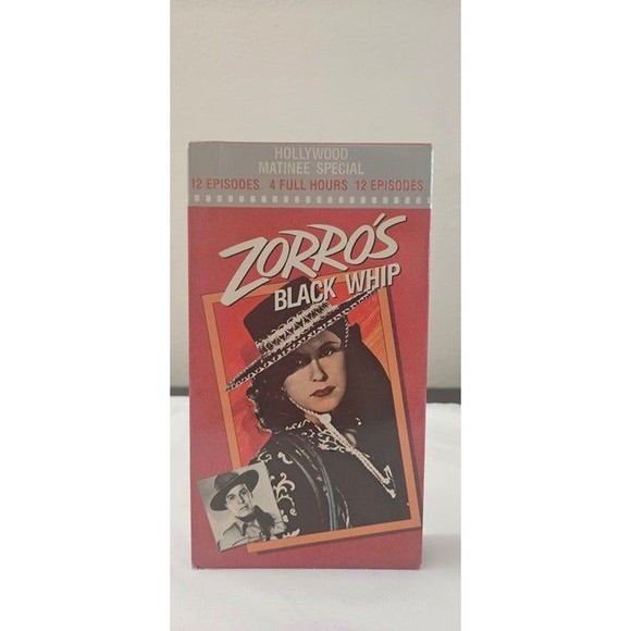 Zorro's Black Whip VHS 12 Episodes 1991 Burbank Video George Lewis - Picture 1 of 6